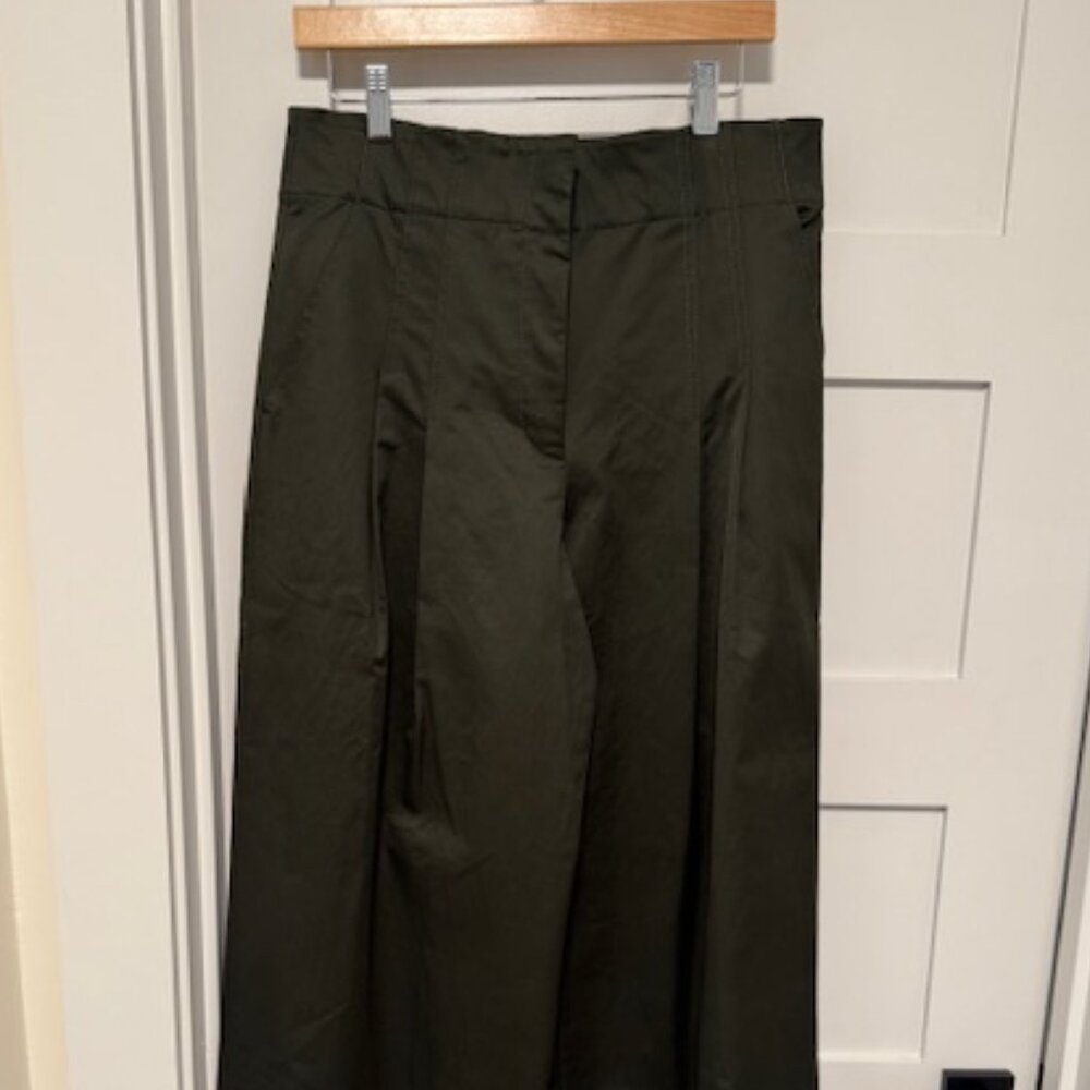 ALC Dark Green Cotton Sateen Pant